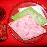 ラスクパンで作る菱餅飾り